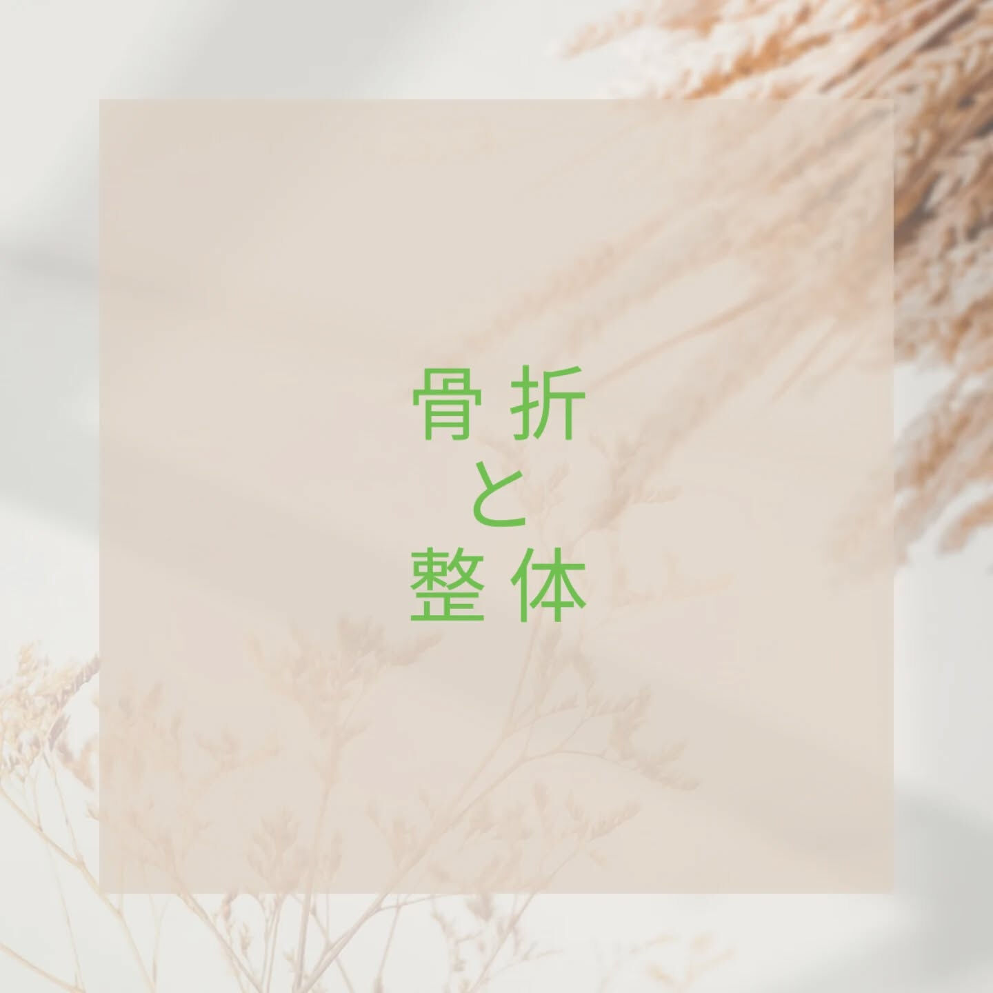 骨折と整体🦴